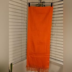 Mulberry Orange Scarf with Fringe